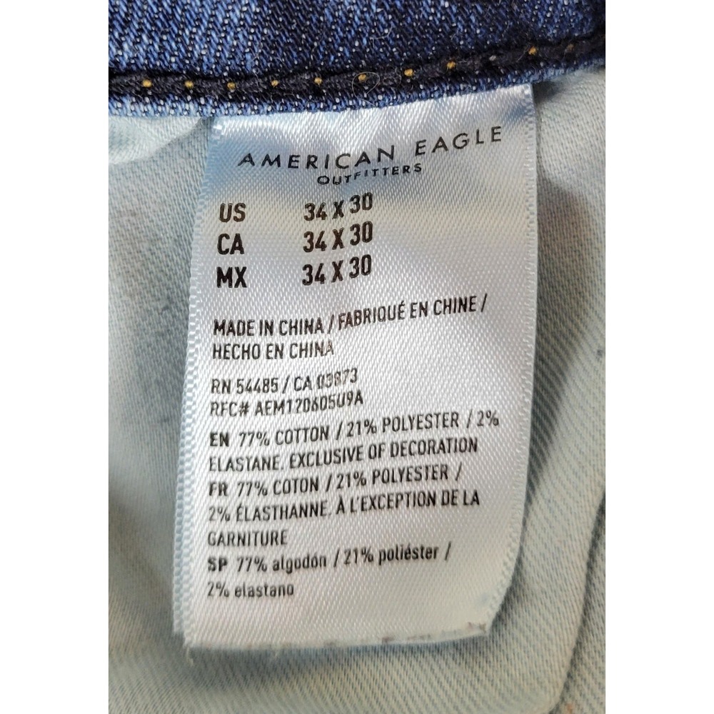 American Eagle Original Bootcut Jeans Mens 34x30 Medium Wash Blue 0115-5596 - Picture 6 of 11